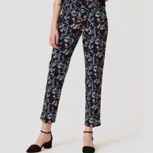 Loft Riviera Julie Crop Pants Blue Floral
